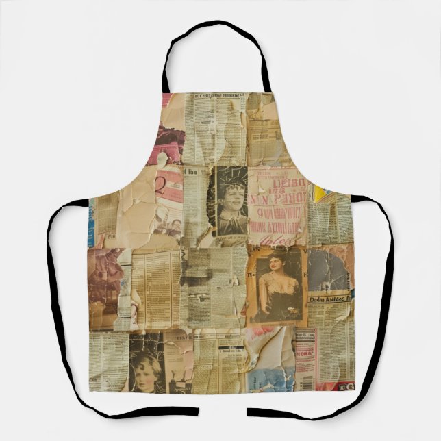 Tablier Collage rustique Vintage de journaux (6) (Recto)