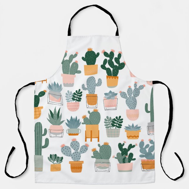 Tablier Collection Cactus dans Pots Design (Recto)
