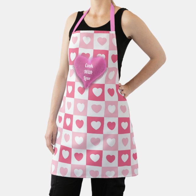 Tablier Collection d'amour du coeur rose moderne (Insitu)