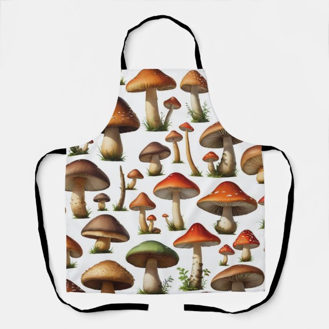 Tablier Collection de champignons Design Motif (Recto)