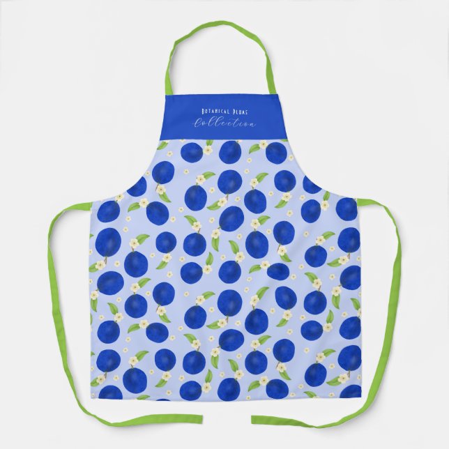 Tablier Collection de prunes botaniques bleues (Recto)