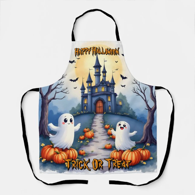 Tablier Collection Halloween Mignonne et Tendance Épouvant (Recto)