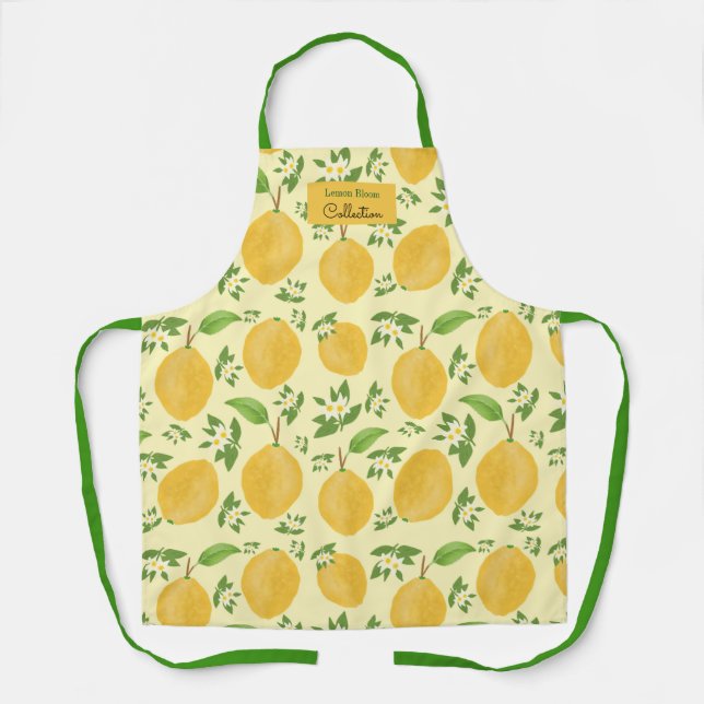 Tablier Collection Lemon Bloom motif jaune (Recto)
