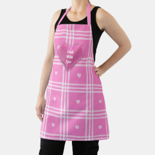 Tablier Collection moderne Plaid Pink Heart