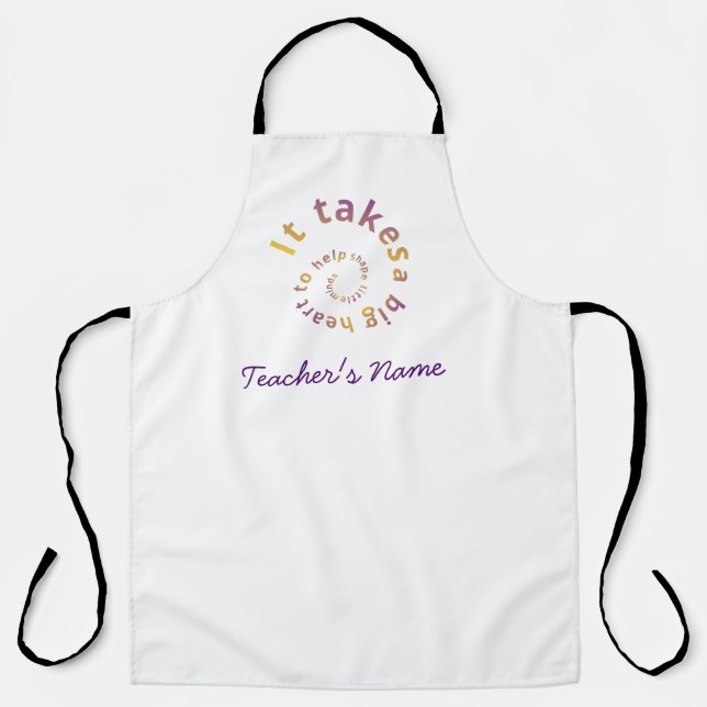 Tablier Collerful Spiral Quote Teacher Apron-Personalized  (Recto)