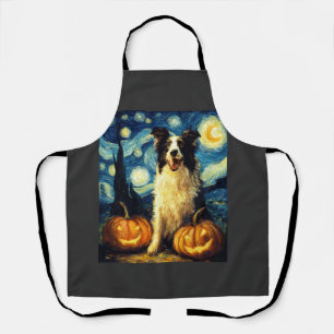 Tablier Collie de Border Halloween Citrouille d'automne