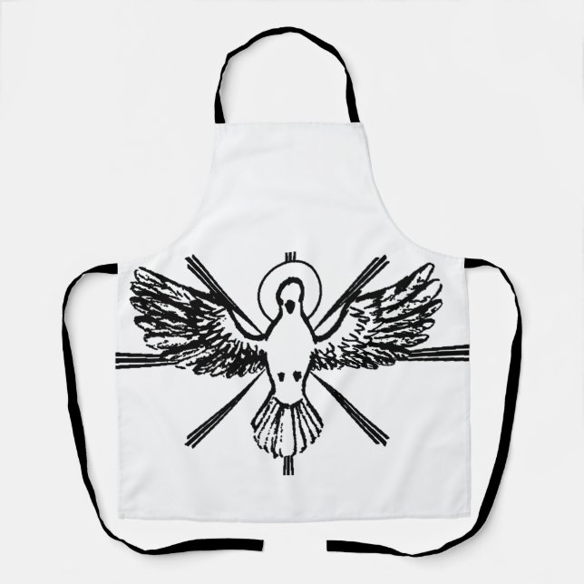 Tablier Colombe du Saint-Esprit Confirmation Religieuse et (Recto)