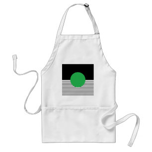 Tablier Colorbloc noir blanc et cercle vert