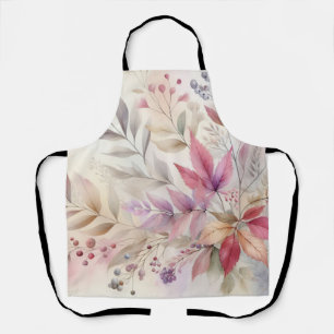 Tablier Coloré automne feuilles aquarelle couleur pastel
