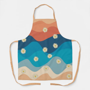 Tablier Coloré Retro Waves & Daisies Motif