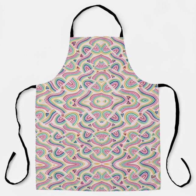 Tablier Colorful apron with intricate, swirling patterns  (Recto)