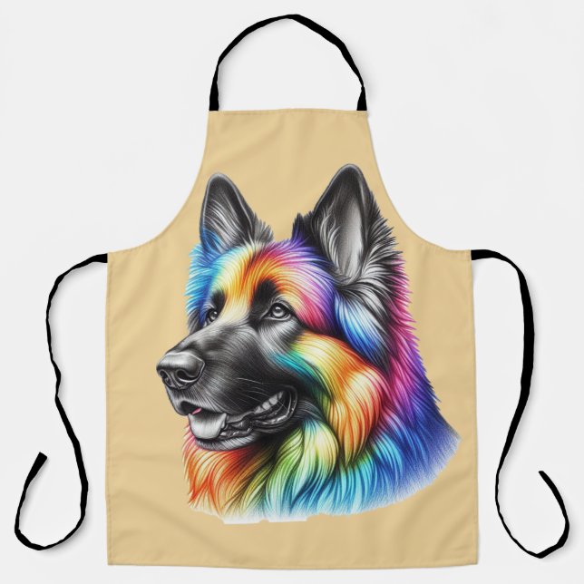 Tablier Colorful Canine Chef Artistic Rainbow Dog (Recto)