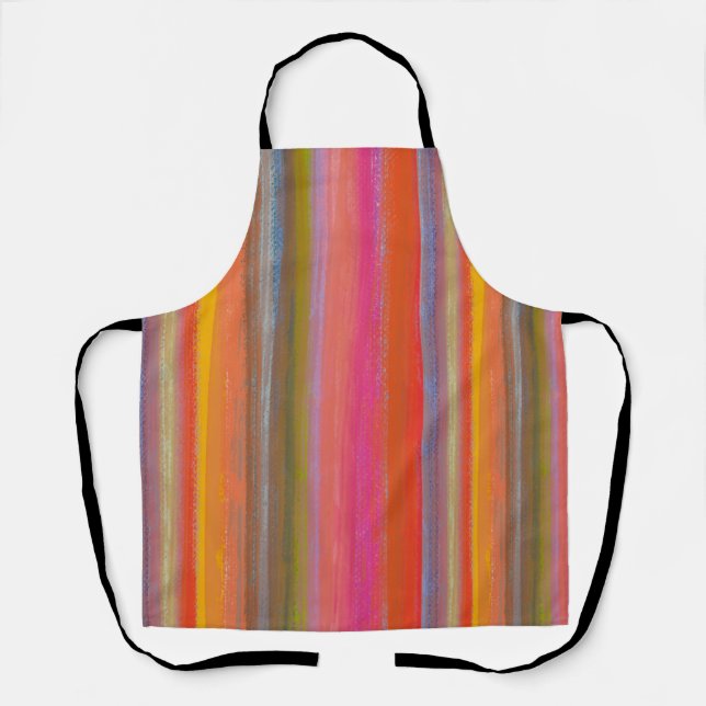 Tablier Colorful Charcoal Boho Stripes (Recto)