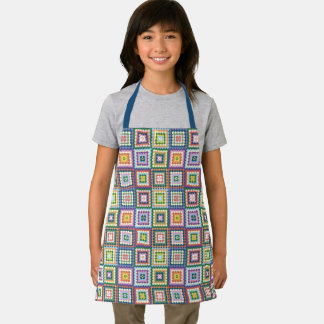 Tablier Colorful Retro Mid-Century Mid-Mod Crochet Blossom