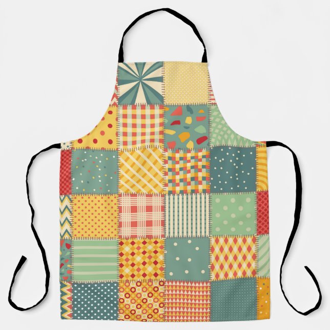 Tablier Colorful seamless patchwork pattern with abstract  (Recto)