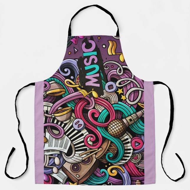 Tablier Colorful Symphony of Sound All-Over Print Apron (Recto)
