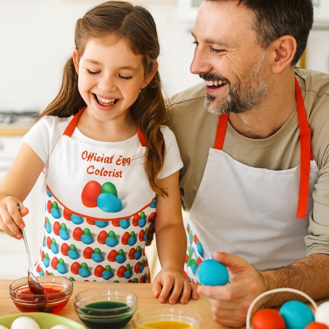 Tablier Coloriste d'œufs Mignon Pâques  (Cherished memories of egg coloring with family are made even sweeter with this adorable apron.)