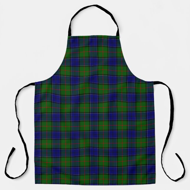 Tablier Colquhoun tartan bleu vert plaid (Recto)