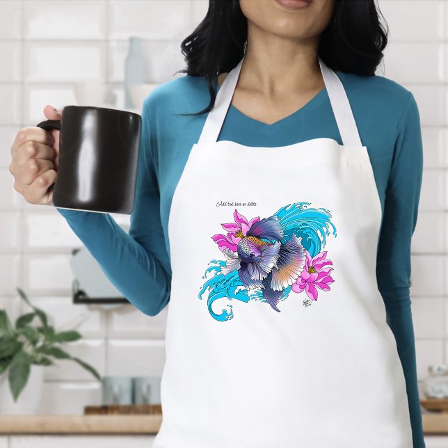 Tablier Combattant du Siam Vagues de Lotus Bleu (Créateur téléchargé)