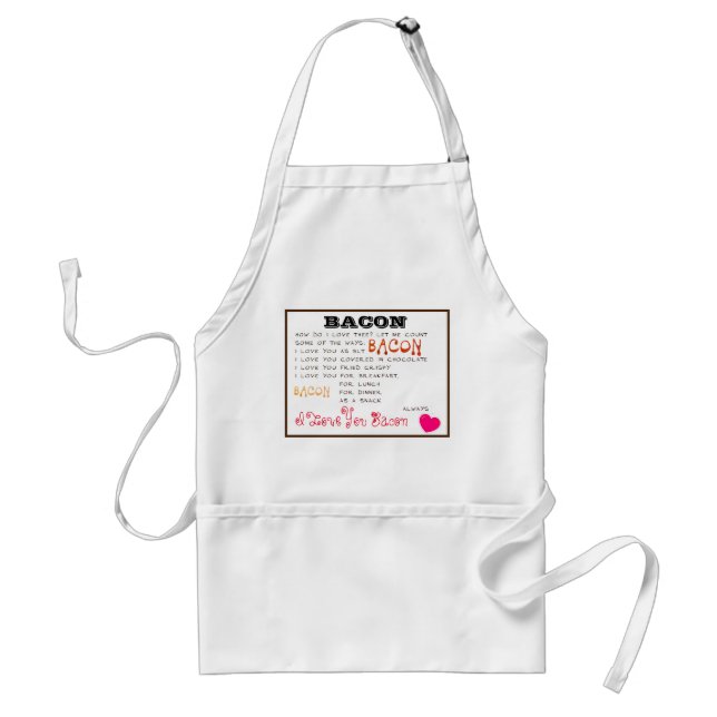 Tablier 'Combien t'aime toi Bacon' pour hommes ou femmes (Devant)