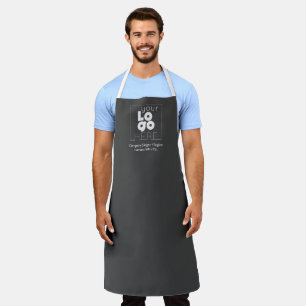 Tablier Compagnie personnalisée Blanc Logo gris foncé Pe
