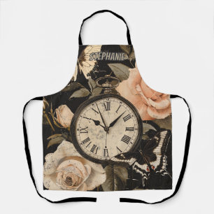 Tablier Compas vintage et papillon - Papier rustique (5)