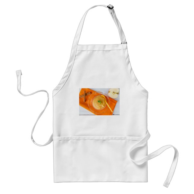 Tablier Compote de pommes à la cannelle et cuillère orange (Devant)