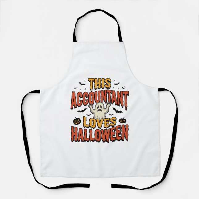 Tablier Comptable Halloween Chemise Vintage Ghost Design_1 (Recto)