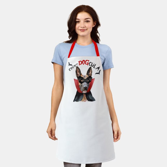 Tablier Comte DOGcula Belge Malinois Chien Drôle Halloween (Porté)