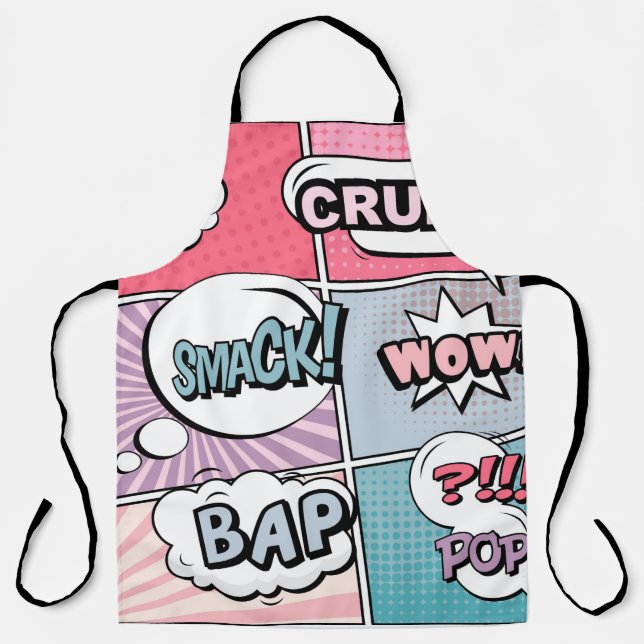 Tablier concept créatif Abstrait comic pop art style blan (Recto)