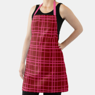 Tablier Conception à carreaux à grille à carreaux rose bor