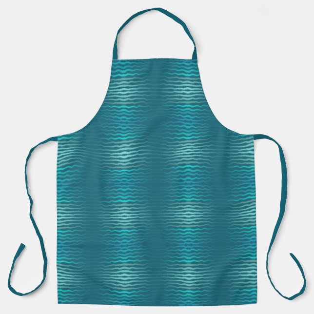Tablier Conception Abstraite de Vague Turquoise Salée de P (Recto)