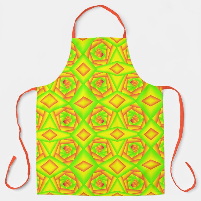 Tablier Conception Abstraite Dégradé Orange Jaune Vert Cit (Recto)