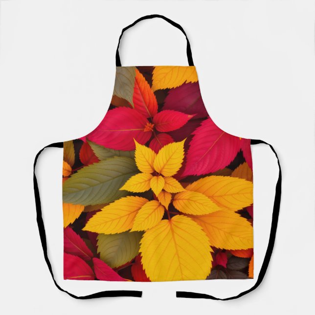 Tablier Conception botanique de feuilles d'automne colorée (Recto)