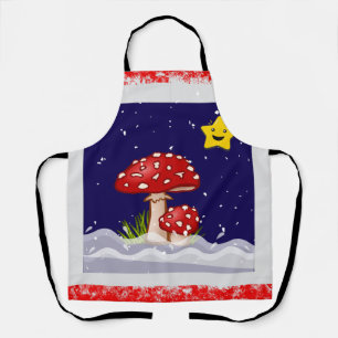 Tablier conception champignons de Noël