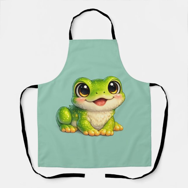 Tablier Conception d'animal Kawaii de grenouille mignonne  (Recto)