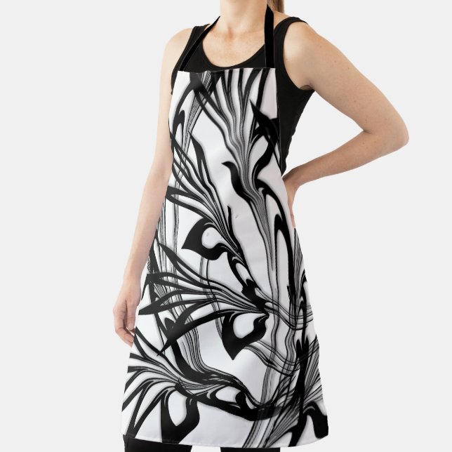 Tablier Conception d'art moderne fabuleuse Jungle noir et  (Insitu)