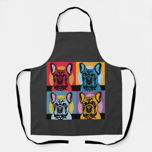 Tablier Conception d'art pop de bouledogue français coloré