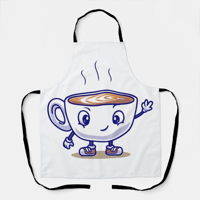 Tablier Conception de café amusante et amusante (Recto)