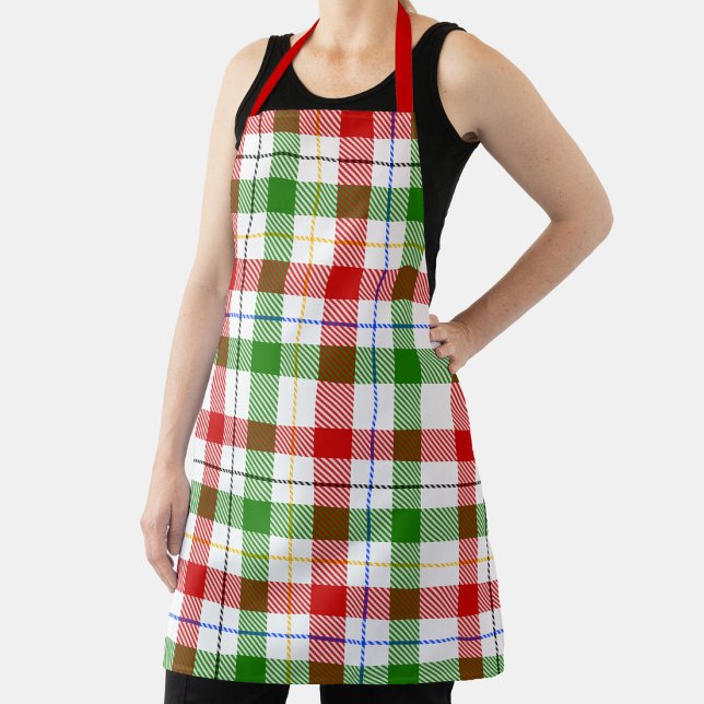 Tablier Conception de carreaux en flanelle rouge vert blan (Créateur téléchargé)