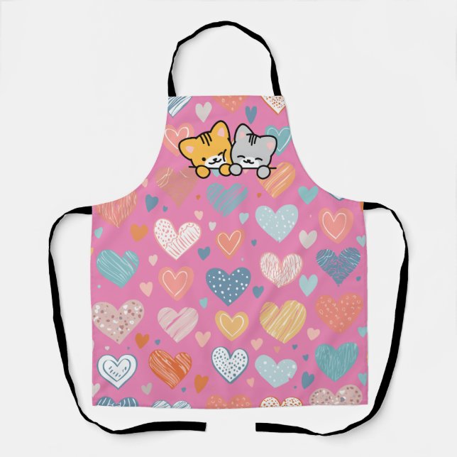 Tablier Conception de chaton adorable pour amateur de chat (Recto)