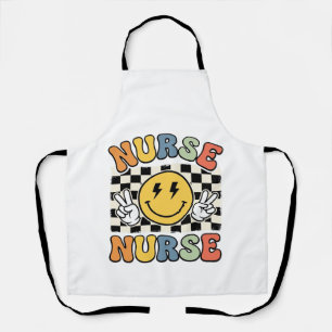 Tablier Conception de chemise à carreaux smiley d'infirmiè