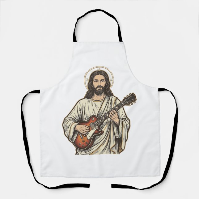 Tablier Conception de chemise à gravure de guitariste sacr (Recto)