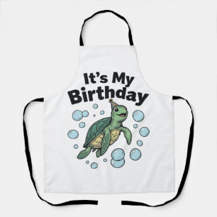 Tablier Conception de chemise d'anniversaire de tortue mar
