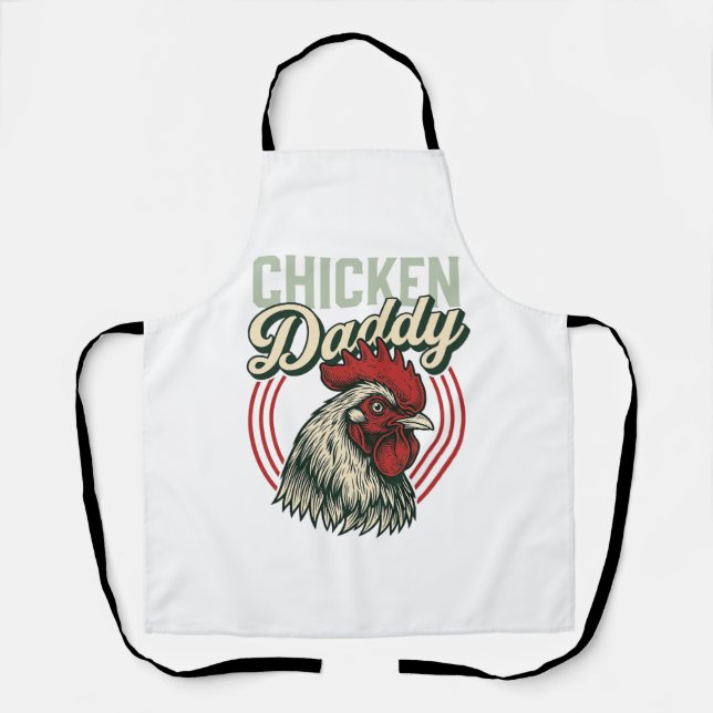 Tablier Conception de chemise de coq de papa de poulet vin (Recto)