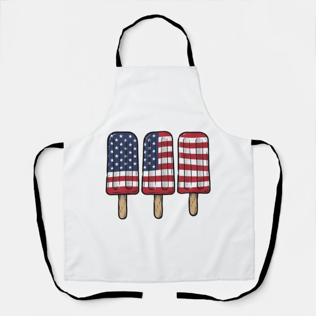 Tablier Conception de chemise de drapeau de popsicle patri (Recto)