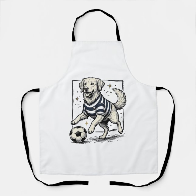 Tablier Conception de chemise de gravure de chien de footb (Recto)
