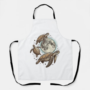 Tablier Conception de chemise de gravure de tortue de mer