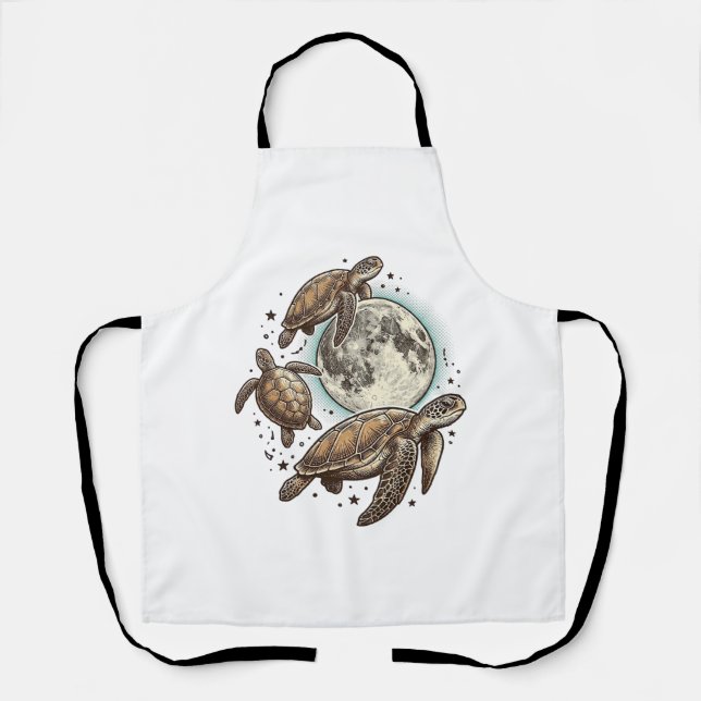 Tablier Conception de chemise de gravure de tortue de mer  (Recto)