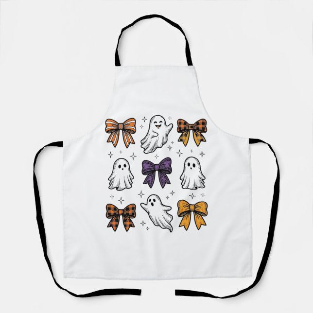 Tablier Conception de chemise fantômes et noeuds Halloween (Recto)
